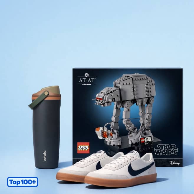 Top one hundred plus. Nike sneakers, Star Wars LEGO set and Owala water tumbler.